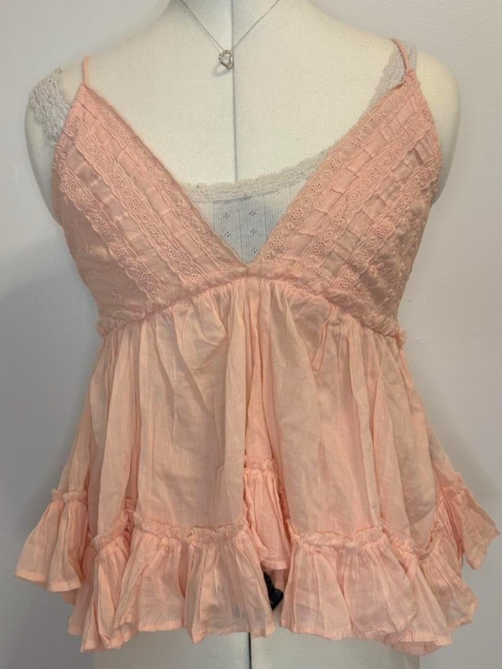 pastel coral mermaid flowy babydoll triangle top